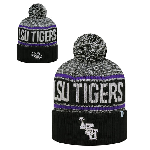 LSU Tigers Knit Pom Hat Beanie NEW w/ tags TOW Black