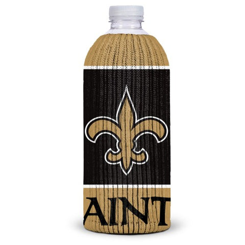 New Orleans Saints Knit Bottle Cooler Koozie Holder Collapsible Free Ship
