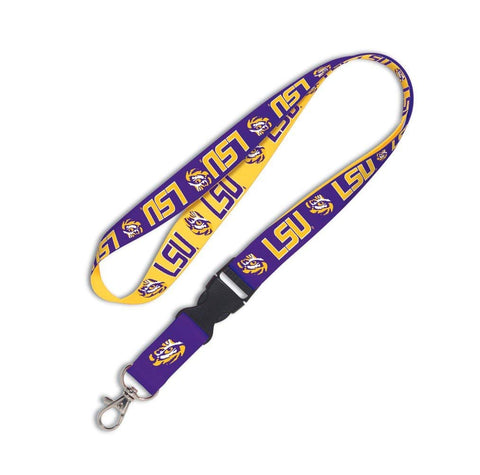 LSU Tigers Lanyard 1x17 Inches Free Shipping! Detachable Buckle