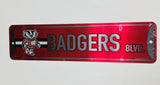 Wisconsin Badgers Metal Street Sign NEW! 4x15 Inches "Badgers Blvd." Man Cave