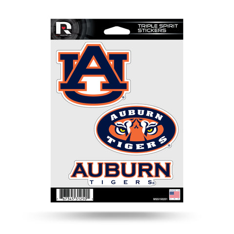 Auburn Tigers Set of 3 Decals Stickers Triple Spirit Die Cut