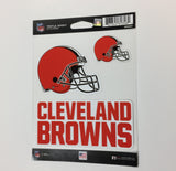 Cleveland Browns Set of 3 Decals Stickers Triple Spirit Die Cut