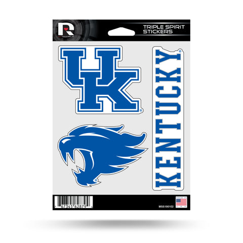 Kentucky Wildcats Set of 3 Decals Stickers Triple Spirit Die Cut