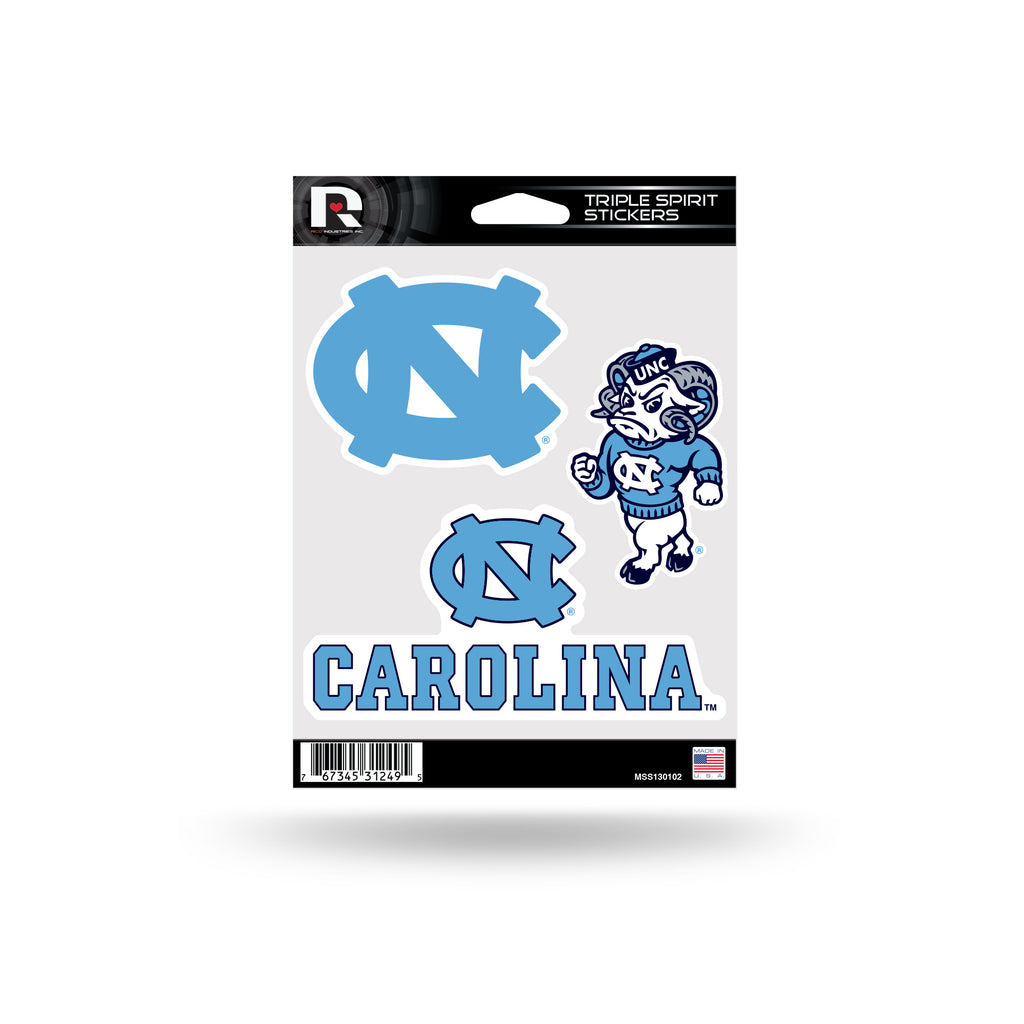 North Carolina Tar Heels Set of 3 Decals Stickers 2x3 Inches Die Cut ...