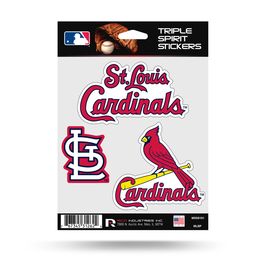 St. Louis Cardinals Set of 3 Decals Stickers Triple Spirit Die Cut ...