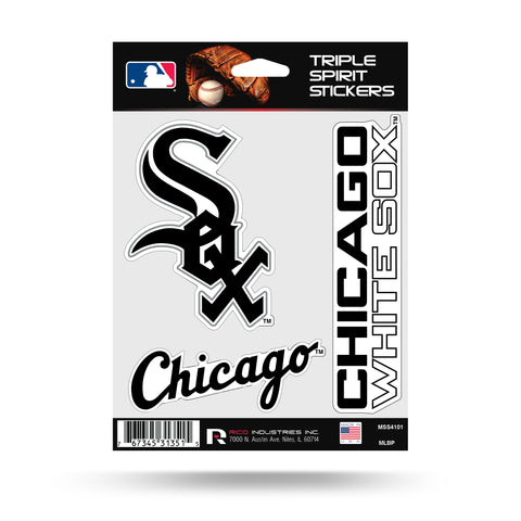 Chicago White Sox Set of 3 Decals Stickers Triple Spirit Die Cut