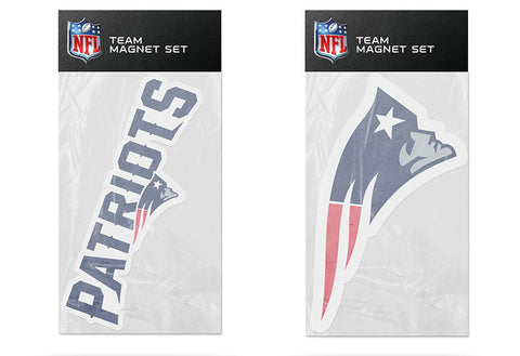 New England Patriots Magnet Set 2 piece Logo Wordmark NEW NFL Free Shipping!
