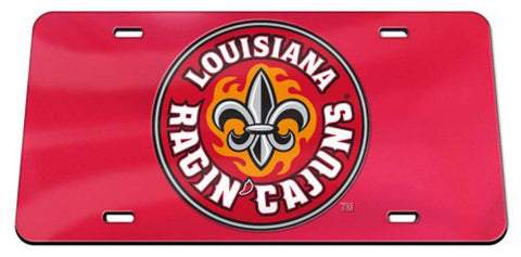 Louisiana Ragin Cajuns Laser Cut Mirror Color License Plate NEW!!