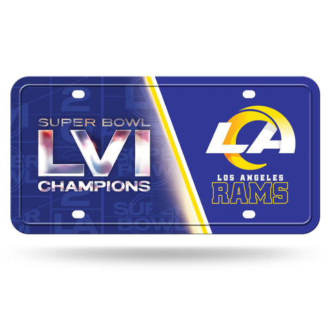 Los Angeles Rams Super Bowl LVI Champions Aluminum License Plate 6x12 Inches