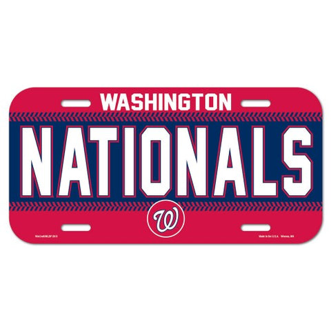 Washington Nationals Logo Plastic License Plate NEW!! Free Ship 6x12 Inches