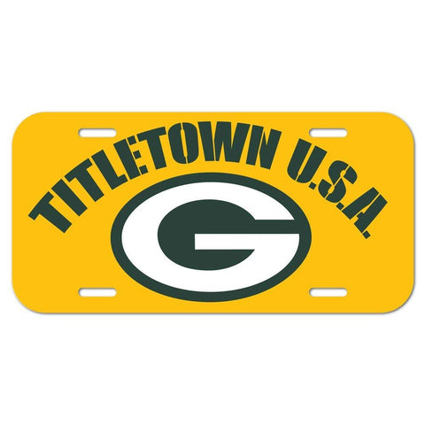 Green Bay Packers  "Titletown U.S.A." Plastic License Plate NEW!! Free Ship 6x12 Inches