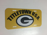 Green Bay Packers  "Titletown U.S.A." Plastic License Plate NEW!! Free Ship 6x12 Inches