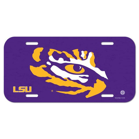 LSU Tigers Eye of the TIger Logo Plastic License Plate NEW!! Free Shipping