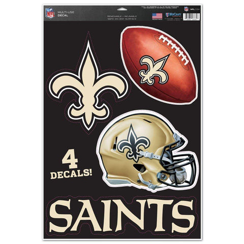New Orleans Saints Set of 4 Decals Stickers Reusable Multi-Use