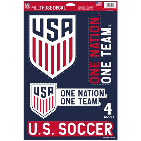 USA Soccer Set of 4 Decals Stickers Reusable Multi-Use