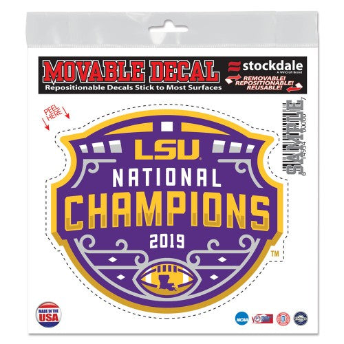 LSU Tigers 2019 National Champions 5" X 4" Multi Use Decal Die Cut Fre ...