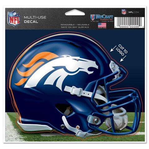 Denver Broncos Helmet 5" x 4" Multi Use Die Cut Decal Window, Car or Laptop!