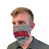 Louisiana Ragin Cajuns Gray Fan Mask One Size Fits Most NEW!