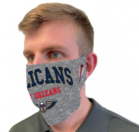 New Orleans Pelicans Gray Fan Mask One Size Fits Most NEW!