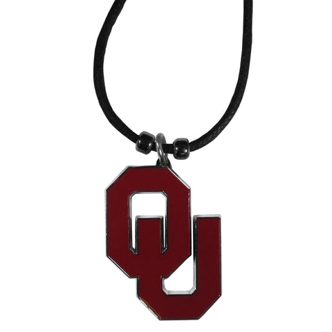 Oklahoma Sooners Logo Charm Necklace Cotton Cord Free Shipping!