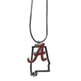 Alabama Crimson Tide Logo State Outline Charm Necklace Free Shipping!