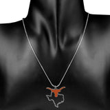 Texas Longhorns Logo State Outline Charm Necklace Free Shipping!