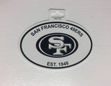 San Francisco 49ers Oval Decal Sticker NEW!! 3 x 5 Inches Free Shipping Black & White