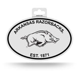 Arkansas Razorbacks Oval Decal Sticker NEW!! 3 x 5 Inches Free Shipping Black & White