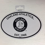 Oakland Athletics Oval Decal Sticker NEW!! 3 x 5 Inches Free Shipping Black & White