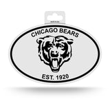 Chicago Bears Oval Decal Sticker NEW!! 3 x 5 Inches Free Shipping Black & White