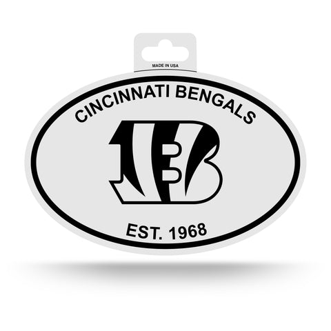 Cincinnati Bengals Oval Decal Sticker NEW!! 3 x 5 Inches Free Shipping Black & White