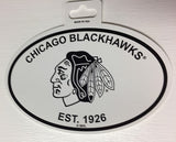 Chicago Blackhawks Oval Decal Sticker NEW!! 3 x 5 Inches Free Shipping Black & White