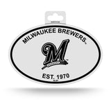Milwaukee Brewers Oval Decal Sticker NEW!! 3 x 5 Inches Free Shipping Black & White