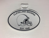 Cleveland Browns Oval Decal Sticker NEW!! 3 x 5 Inches Free Shipping Black & White
