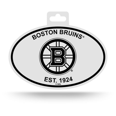 Boston Bruins Oval Decal Sticker NEW!! 3 x 5 Inches Free Shipping Black & White