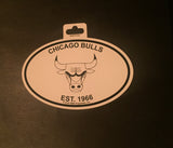 Chicago Bulls Oval Decal Sticker NEW!! 3 x 5 Inches Free Shipping Black & White