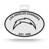 Los Angeles Chargers Oval Decal Sticker NEW!! 3 x 5 Inches Free Shipping Black & White