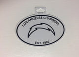 Los Angeles Chargers Oval Decal Sticker NEW!! 3 x 5 Inches Free Shipping Black & White