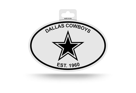 Dallas Cowboys Oval Decal Sticker NEW!! 3 x 5 Inches Free Shipping Black & White