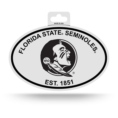 Florida State Seminoles Oval Decal Sticker NEW!! 3 x 5 Inches Free Shipping Black & White