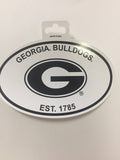 Georgia Bulldogs Oval Decal Sticker NEW!! 3 x 5 Inches Free Shipping Black & White