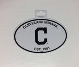 Cleveland Indians Oval Decal Sticker NEW!! 3 x 5 Inches Free Shipping Black & White