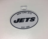 New York Jets Oval Decal Sticker NEW!! 3 x 5 Inches Free Shipping Black & White