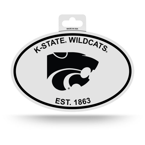 Kansas State Wildcats Oval Decal Sticker NEW!! 3 x 5 Inches Free Shipping Black & White