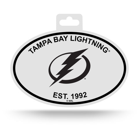 Tampa Bay Lightning Oval Decal Sticker NEW!! 3 x 5 Inches Free Shipping Black & White