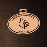 Louisville Cardinals Oval Decal Sticker NEW!! 3 x 5 Inches Free Shipping Black & White