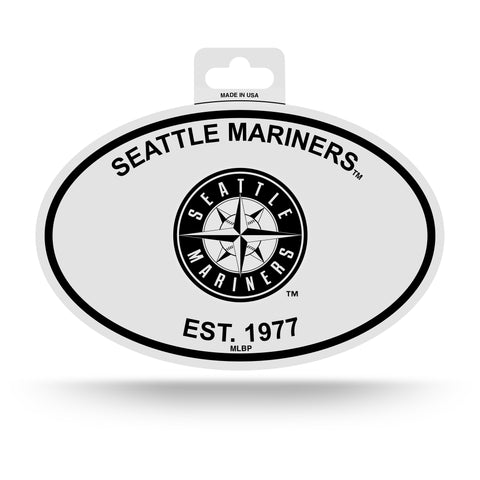 Seattle Mariners Oval Decal Sticker NEW!! 3 x 5 Inches Free Shipping Black & White