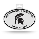 Michigan State Spartans Oval Decal Sticker NEW!! 3 x 5 Inches Free Shipping Black & White