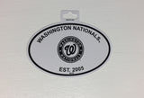 Washington Nationals Oval Decal Sticker NEW!! 3 x 5 Inches Free Shipping Black & White