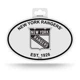 New York Rangers Oval Decal Sticker NEW!! 3 x 5 Inches Free Shipping Black & White